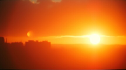 Abstract Blurred Orange Sunset Background