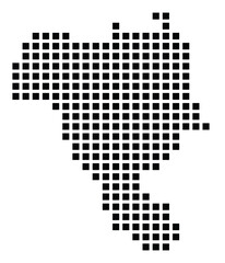 Fototapeta premium Symbol Map of the City Nimes (France) showing the city with a pattern of just a few black squares