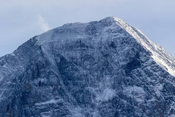 Obraz premium Eiger Mountain North Face Top Close-Up in Winter. Swiss Alps. Switzerland