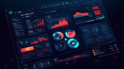 Dynamic Futuristic Business Dashboard with Interactive Data Visualization