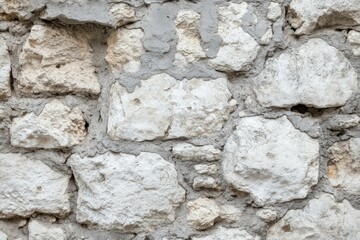 Fototapeta premium Rough white stone wall texture and shadows. Artificial Intelligence