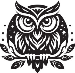 simple black owl logo