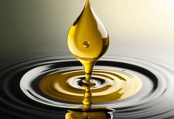 Golden Liquid Descent, A Viscous Cascade Creating Concentric Ripples