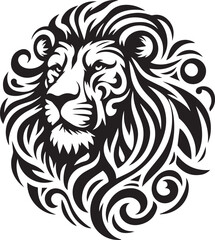 sketch of a tribal lion tattoo. lion king logo. vector drawing graceful and graceful king of beasts lion