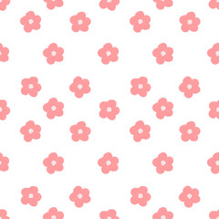 seamless pattern with pink flowers 