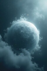 Mysterious fog swirls around a delicate, gray orb, gray, nature