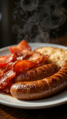 Sausages and Bacon for a Hearty Breakfast