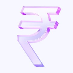 india rupee currency icon with colorful gradient. 3d rendering illustration for graphic design, ui ux design, presentation or background. shape with glass effect	