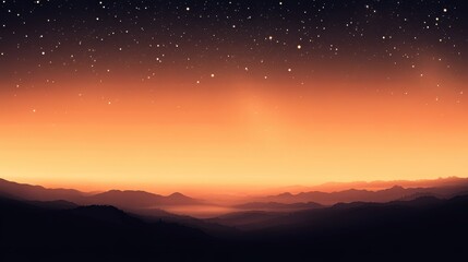 Fototapeta premium Starry Night Over Silhouetted Mountain Ranges