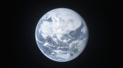 Naklejka premium Celestial Orb Clouds and Landmasses Earth Like Planet Atmosphere Outer Space Vista Exploration