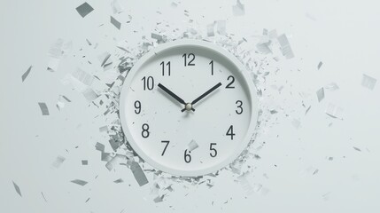 Abstract Clock Design with Dispersed Confetti and Numbers Removed
