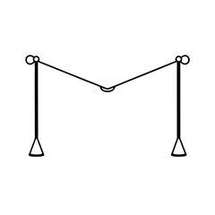 rope barrier isolated on white