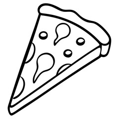 Retro Pizza Line Art Graphic