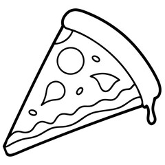 Retro Pizza Line Art Graphic