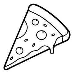 Retro Pizza Line Art Graphic