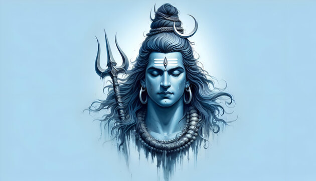 Lord Shiva Mahadev shiv ratri cultural festive portrait art design background