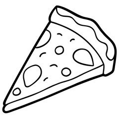 Retro Pizza Line Art Graphic
