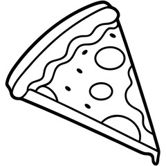 Retro Pizza Line Art Graphic