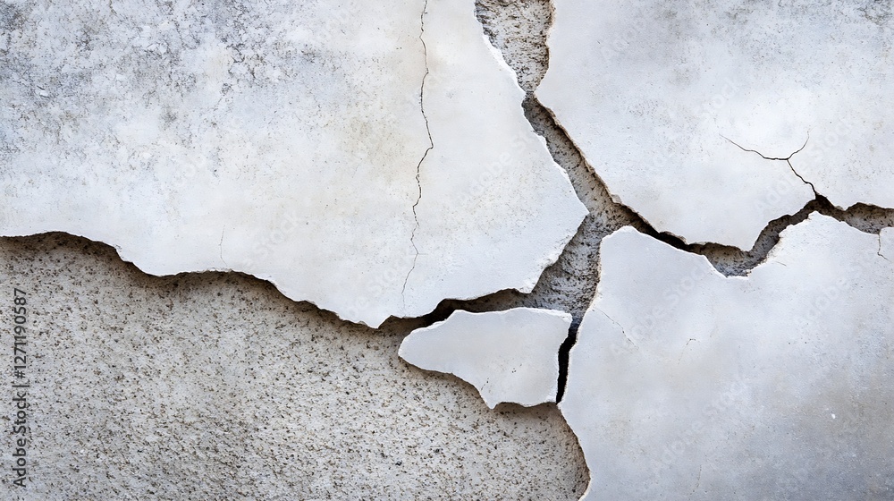 Fototapete closeup of cracked concrete surface displaying aged deteriorated texture with visible flaws and impe