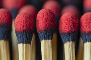 Obraz premium A close-up of a group of matches, useful for illustrating articles about fire safety or camping