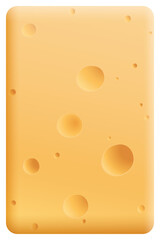 A piece of smoked cheese cross section texture isolated graphic illustration.