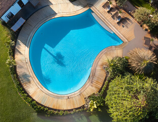 Generated image　プールのある風景