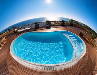 Generated image　プールのある風景