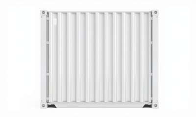 white cargo container with ribbed design, suitable for shipping and storage. Its clean lines and neutral color make it versatile for various uses