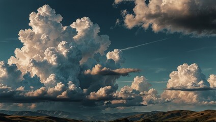 Calming Minimalist Design Featuring Clouds and Subtle Land Contours

