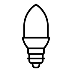 Obraz premium Decorative candle shaped light bulb outline icon for stylish lighting