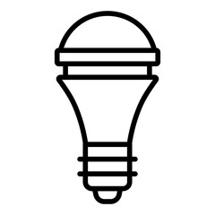A high efficiency LED bulb outline icon designed for modern, energy saving lighting