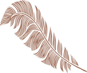 Obraz premium Mocha mousse color Feather Vector Illustration