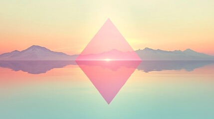 Serene Sunset Mountains Reflected In Tranquil Water