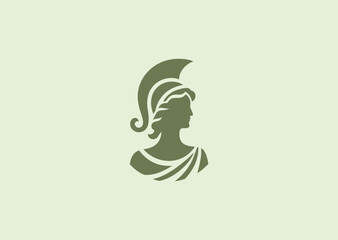 A sophisticated Athena logo symbolizing wisdom, strategy, and strength with a timeless design.