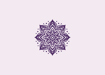 A detailed and symmetrical mandala logo symbolizing harmony, balance, and spirituality with an artistic touch.