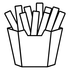 Simple French Fries Outline Vector