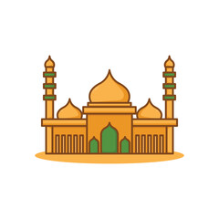 mosque illustration vector design cartoon flat style