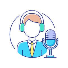 podcast host icon, podcast host vector illustration-simple illustration of podcast host, perfect for podcast host logos and icons