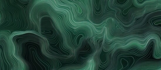 Emerald green abstract topography with contour lines for modern design