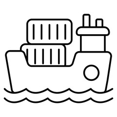 Premium download icon of cargo boat