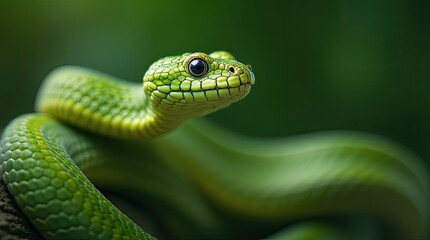 Fototapeta premium close up of a green snake