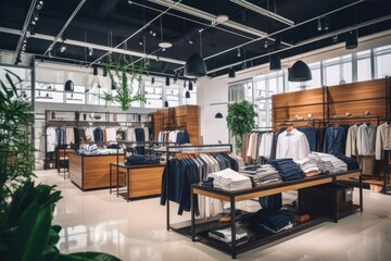 Clothing shopping store architecture.