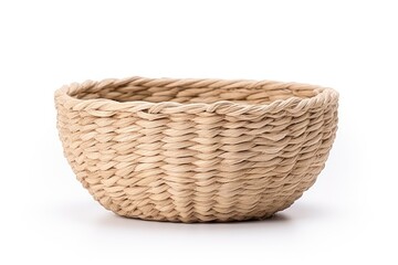 Obraz premium White isolated wicker basket