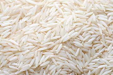 White rice with a natural long grain for texture and background