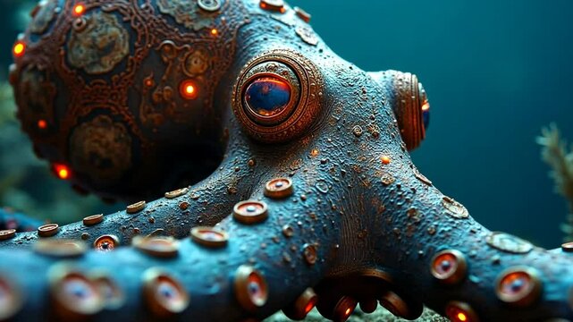Cyberpunk Octopus: A Digital Masterpiece of Ocean Life