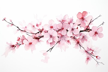Fototapeta premium White with pink cherry blossom sakura