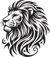 sketch of a tribal lion tattoo. lion king logo. vector drawing graceful and graceful king of beasts lion