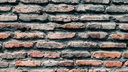 pattern of old vintage brick wall close up