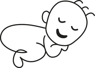 A cute baby sleeping mode,