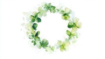 Obraz premium Watercolor clover isolated on white background, Lucky clover leaves with four leaf,Clover flowers background,Patricks day watercolor clipart,Spring flower pattern,St. Patrick s day seamless pattern.